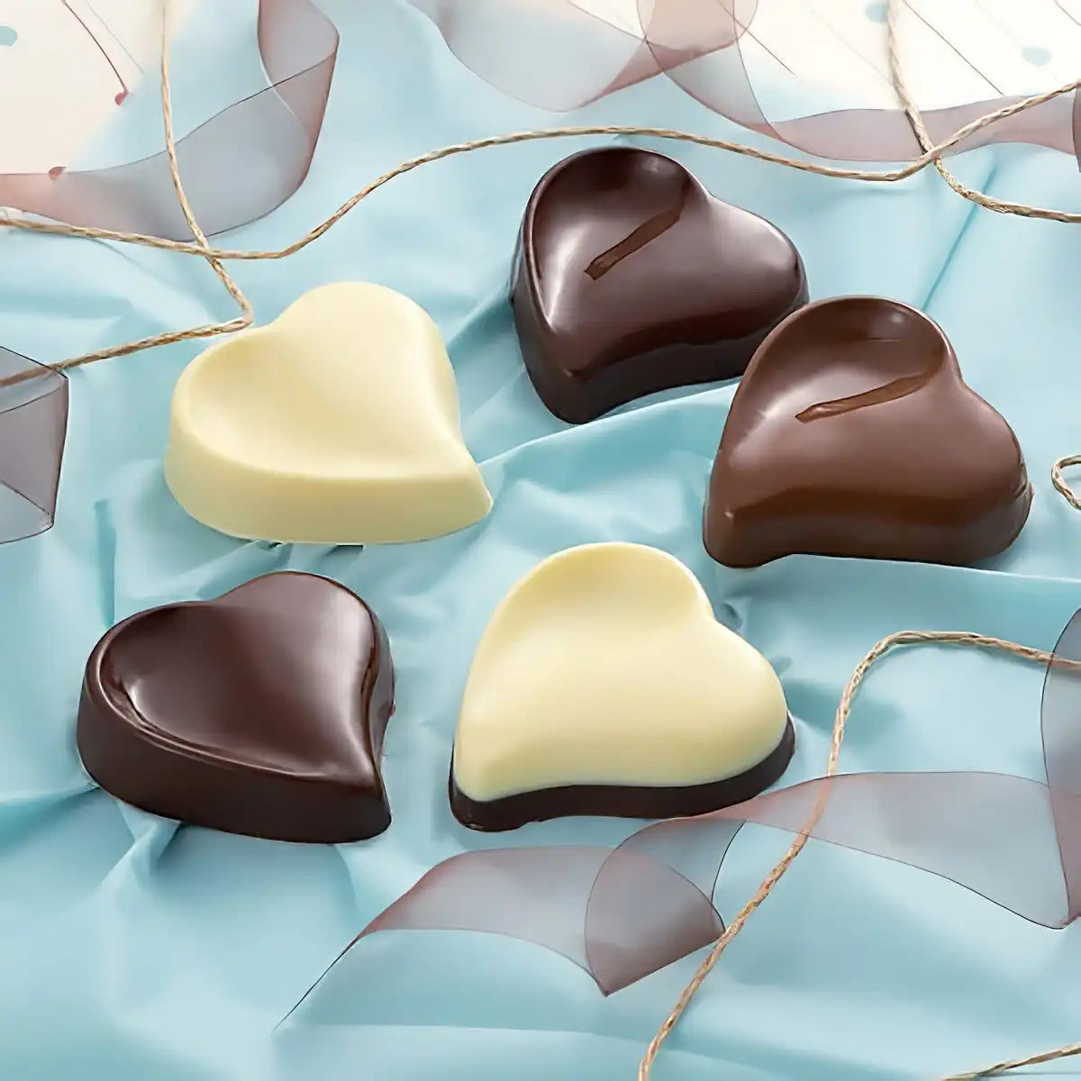 Tigercrown Pet Resin Curvy Heart Chocolate Mold 12pcs