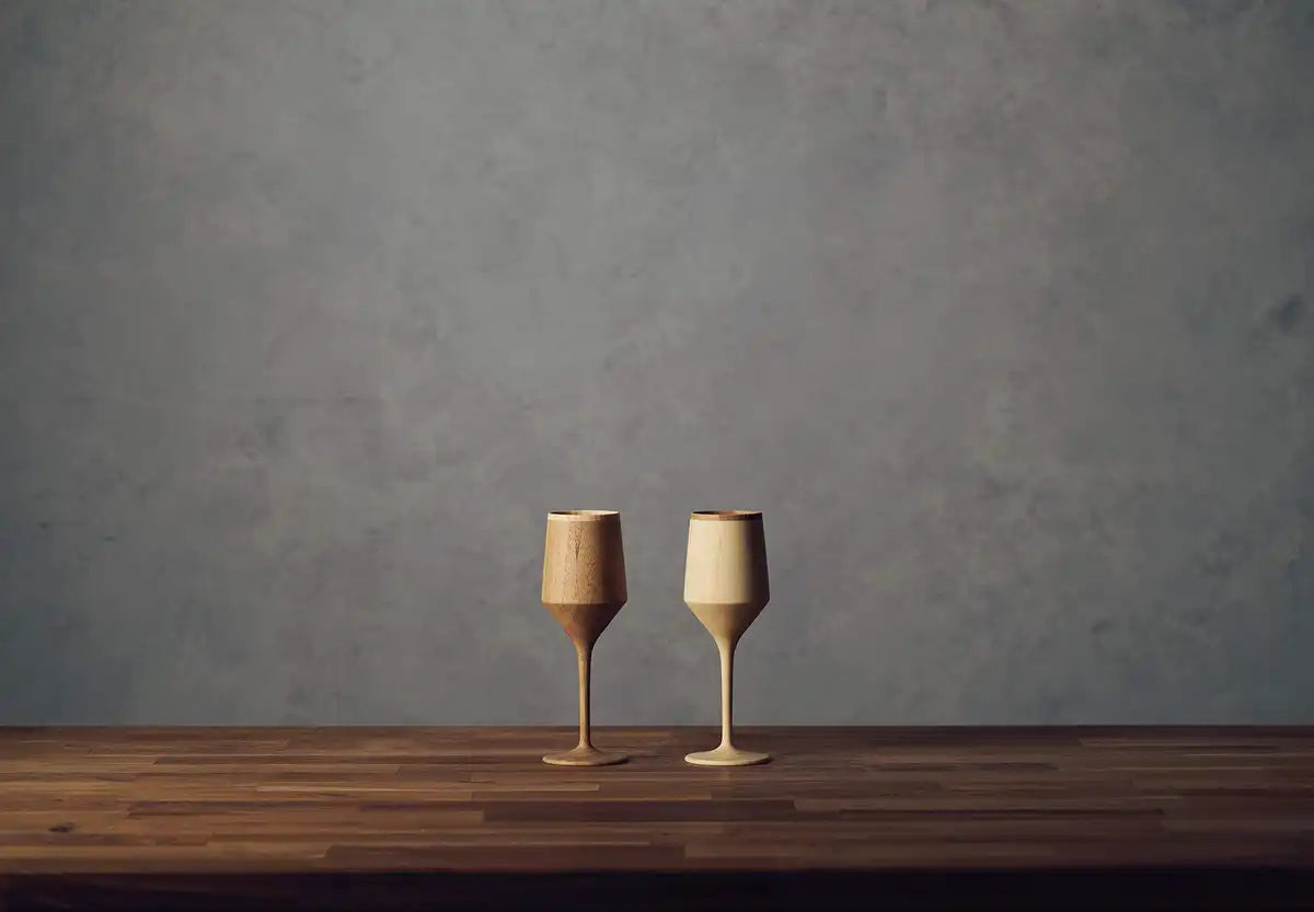 Riveret Japan Vessel Cocktail Glass Sherry 180Ml Pair Set Bamboo Dishwasher Safe Rv-112Wb