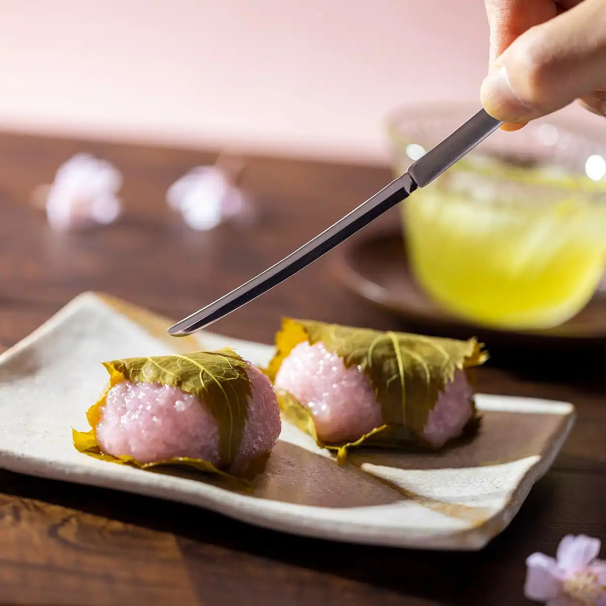 Takeda Hand Polished Japanese Sword Katana Shaped Stainless Steel Pastry Pick 12Cm Boxed Set (5-piece)