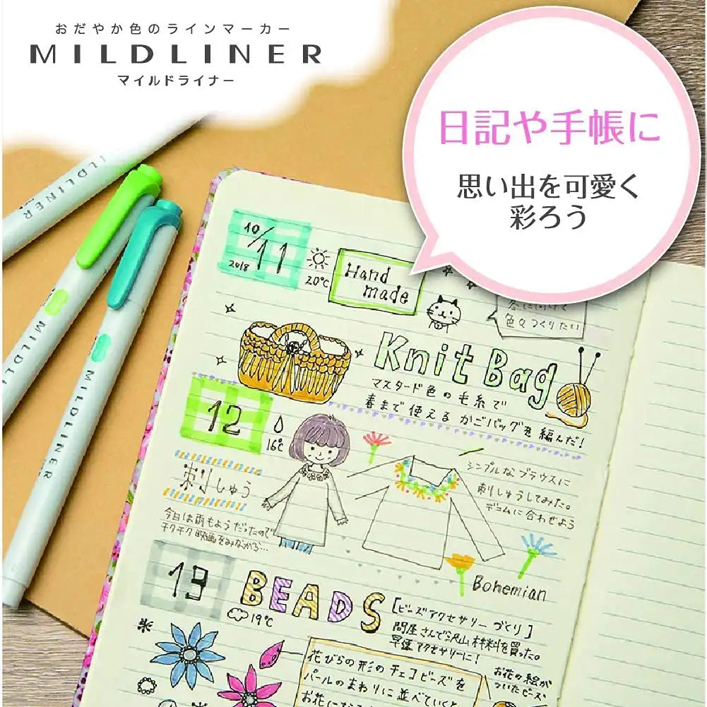 Zebra Japan Highlighter Mildliner 25 Colors W/ Box Case Wkt7-25C-Box