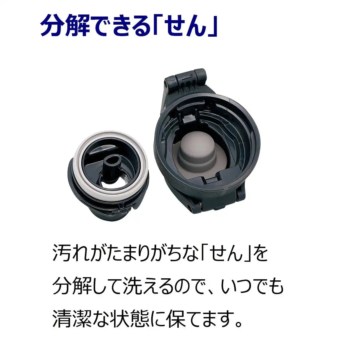 Zojirushi 1.0L Stainless Steel Sports Water Bottle Direct Drinking Blue Black