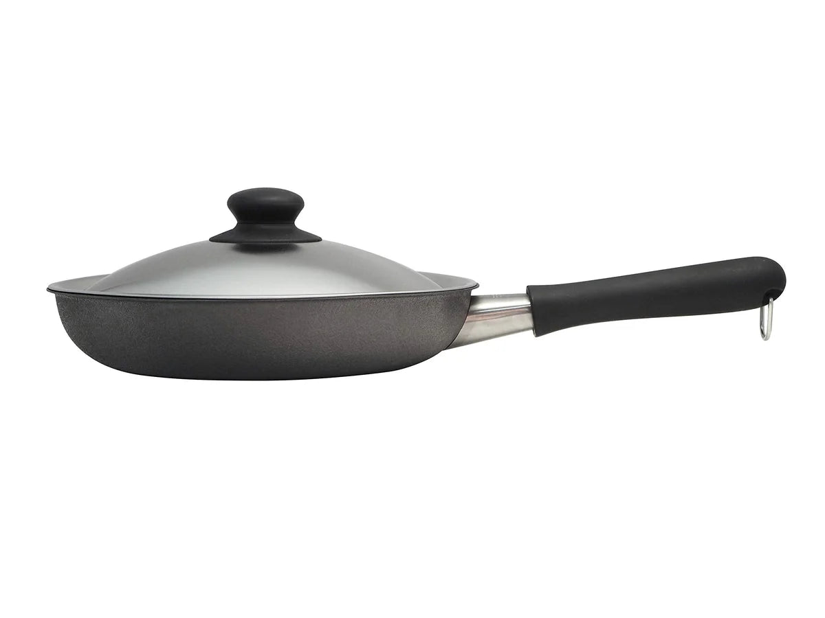Sori Yanagi Japan Iron Frying Pan 25Cm Lid Compatible Ih Double Fiber Line Nitriding
