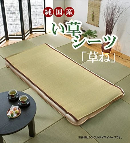 Ikehiko Corporation Rush Bed Pad From Japan Sweat Absorber #7403859 Brown - 88X200Cm