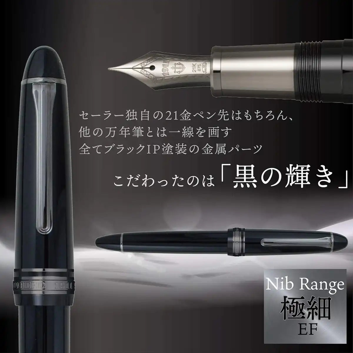 Sailor Profit Black Luster Fountain Pen Extra Fine Point 11-3048-120 Model
