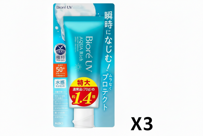 Biore UV Aqua Rich Watery Essence Large Size 100g Set of 3