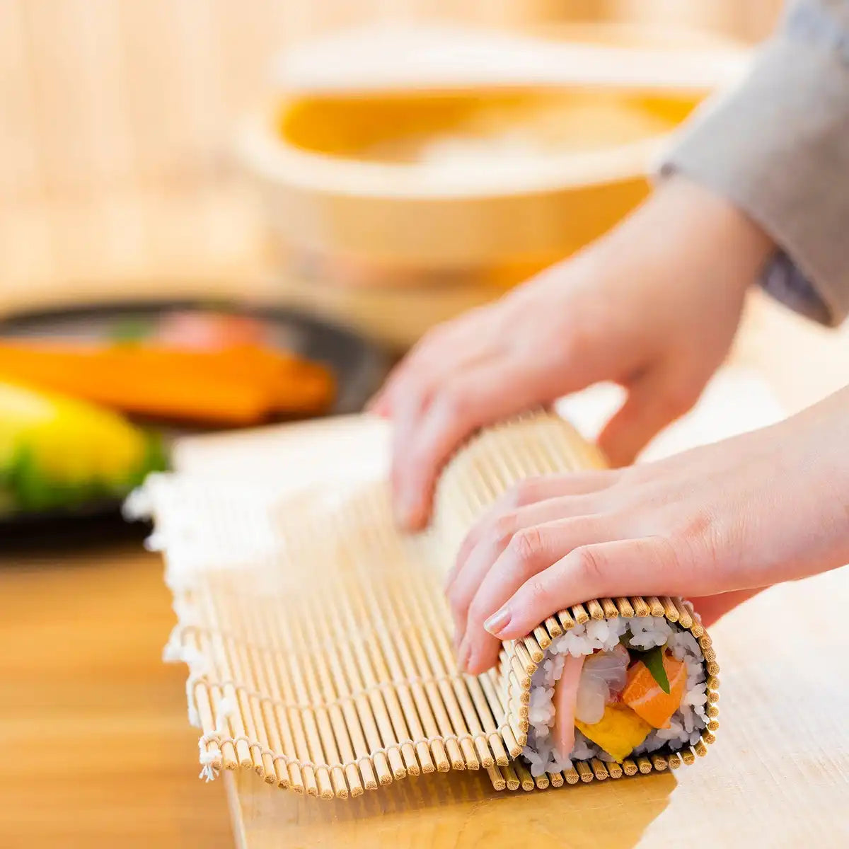 Shinko Bright Sudare Bamboo Sushi Rolling Mat Thin Strips 27cm