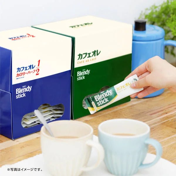 Ajinomoto Agf Blendy Stick Cafe Au Lait Half Calorie Version 100 Sticks - Mildly Sweet Coffee