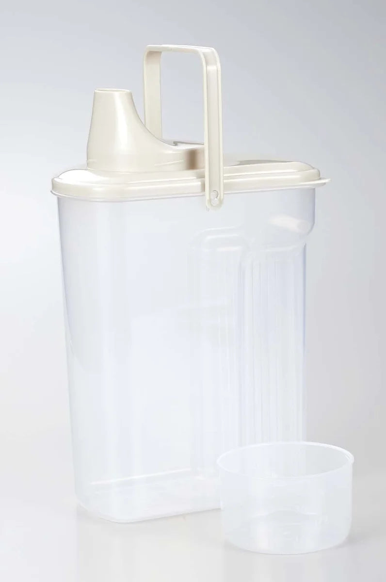 Pearl Metal Made In Japan Rice Bin 2Kg W/ Measuring Cup Handy Stocker H-5603