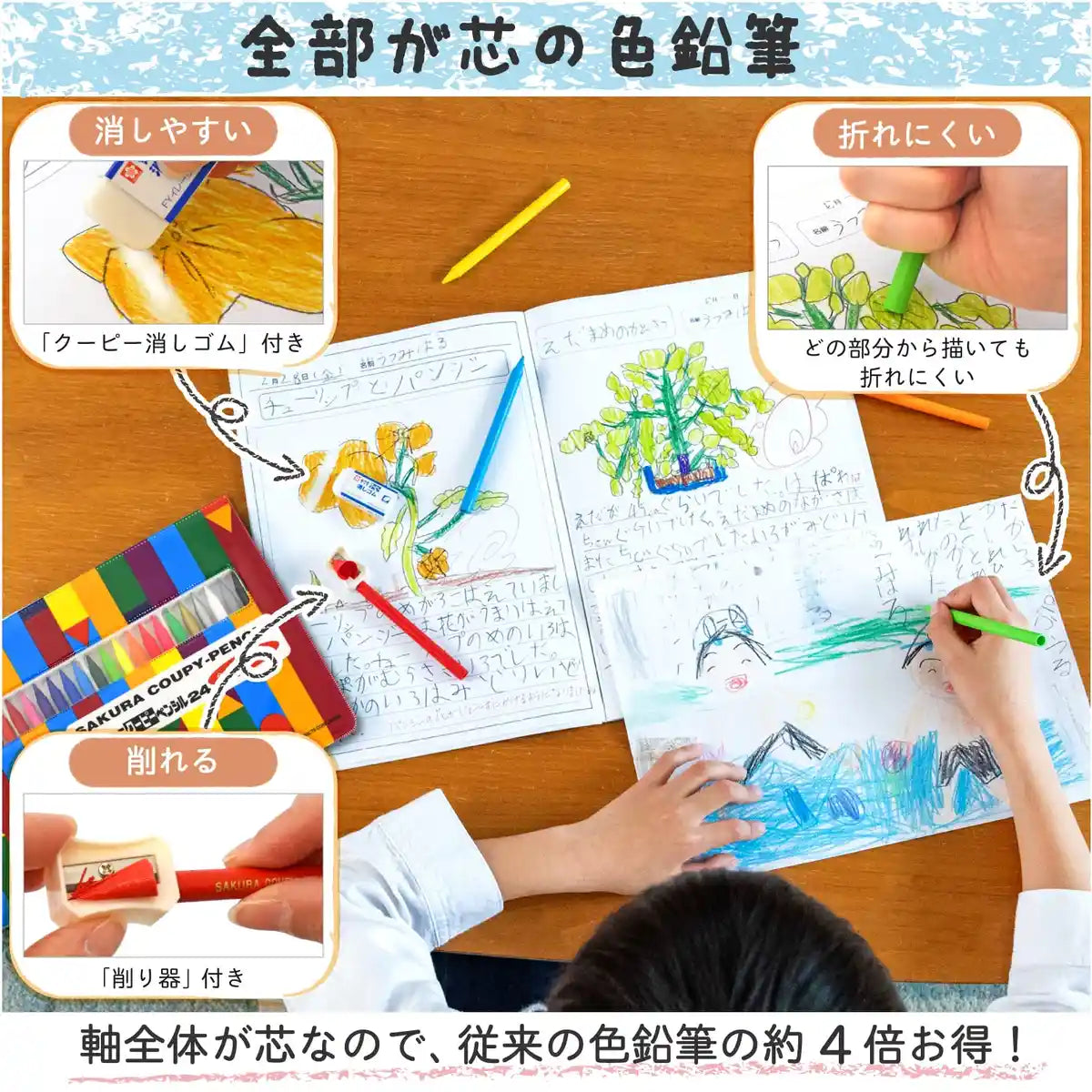 Sakura Crepas Japan Coupy Pencil 24 Colors Soft Case