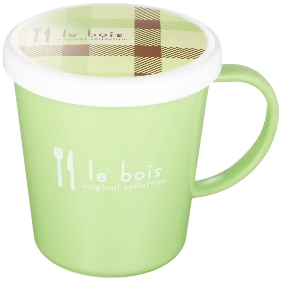 Komorijushi Resin Cup Mug Louboa Check With Lid 300Ml Japan