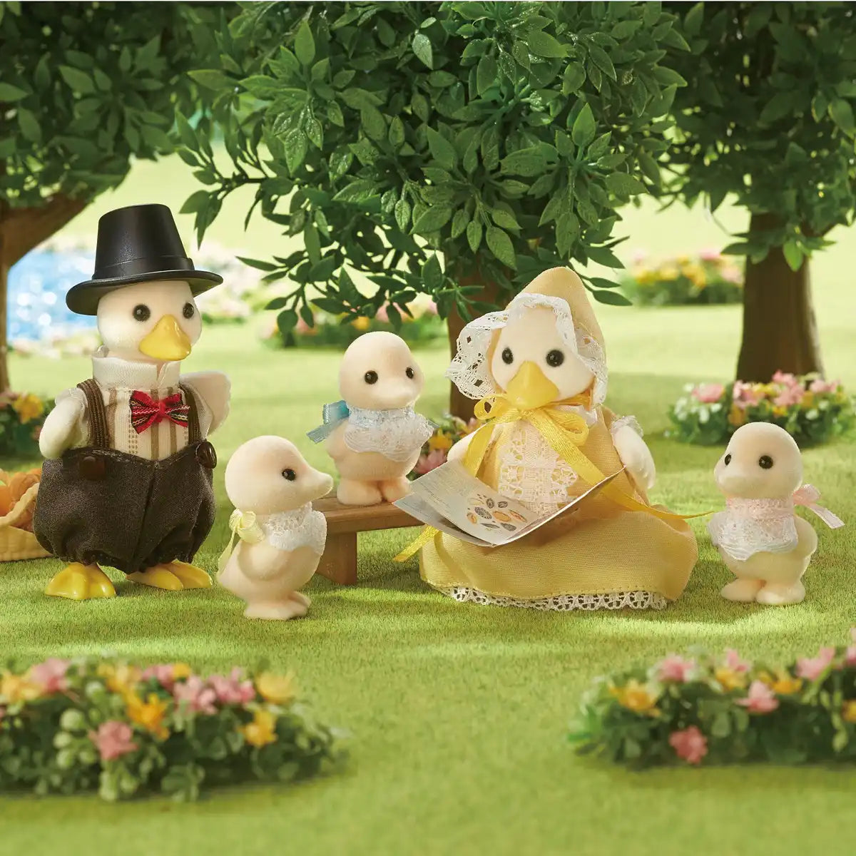 Epoch Sylvanian Families Seasonal Duck Family Toy Dollhouse C-64 St Mark Certified for 3+ Years