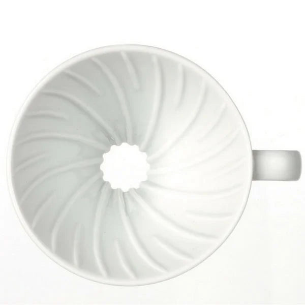 Hario V60 Handcrafted Pour Over Coffee Dripper With Coffee Scoop (Arita Porcelain) VDC-02W (1-4 Cups)