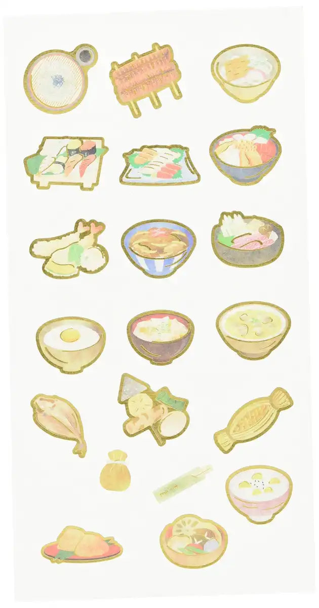 A Shirt Kamiiso Nippon Washoku Japanese Food Pattern Stickers 1 Sheet