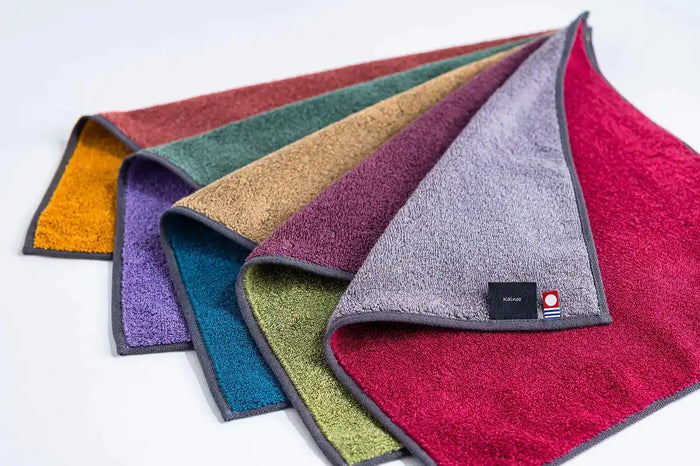 Imabari Hand Towel 5-Color Set 34X35Cm Japan | Reversible Quality Plain Towel For Kitchen Yoga Gym Bathing Spa