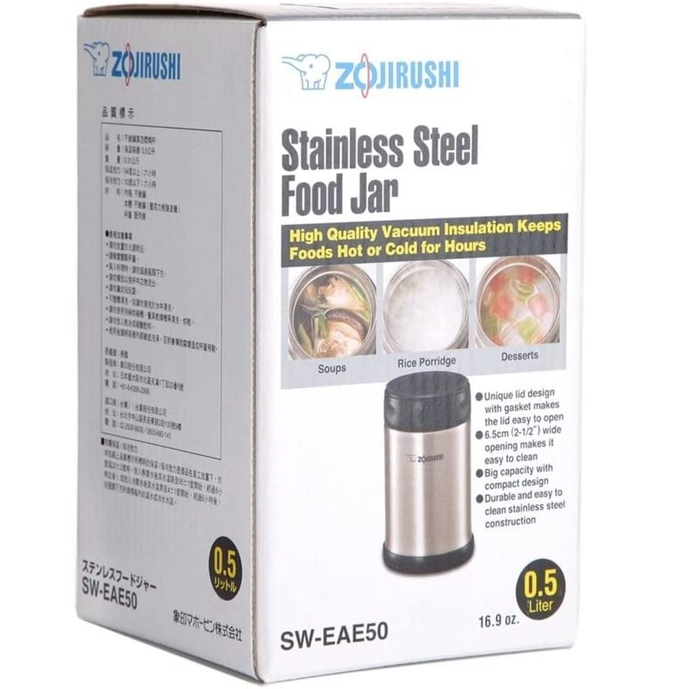 Zojirushi Stainless Steel Food Jar 500ml Black - Thermal Container by Zojirushi