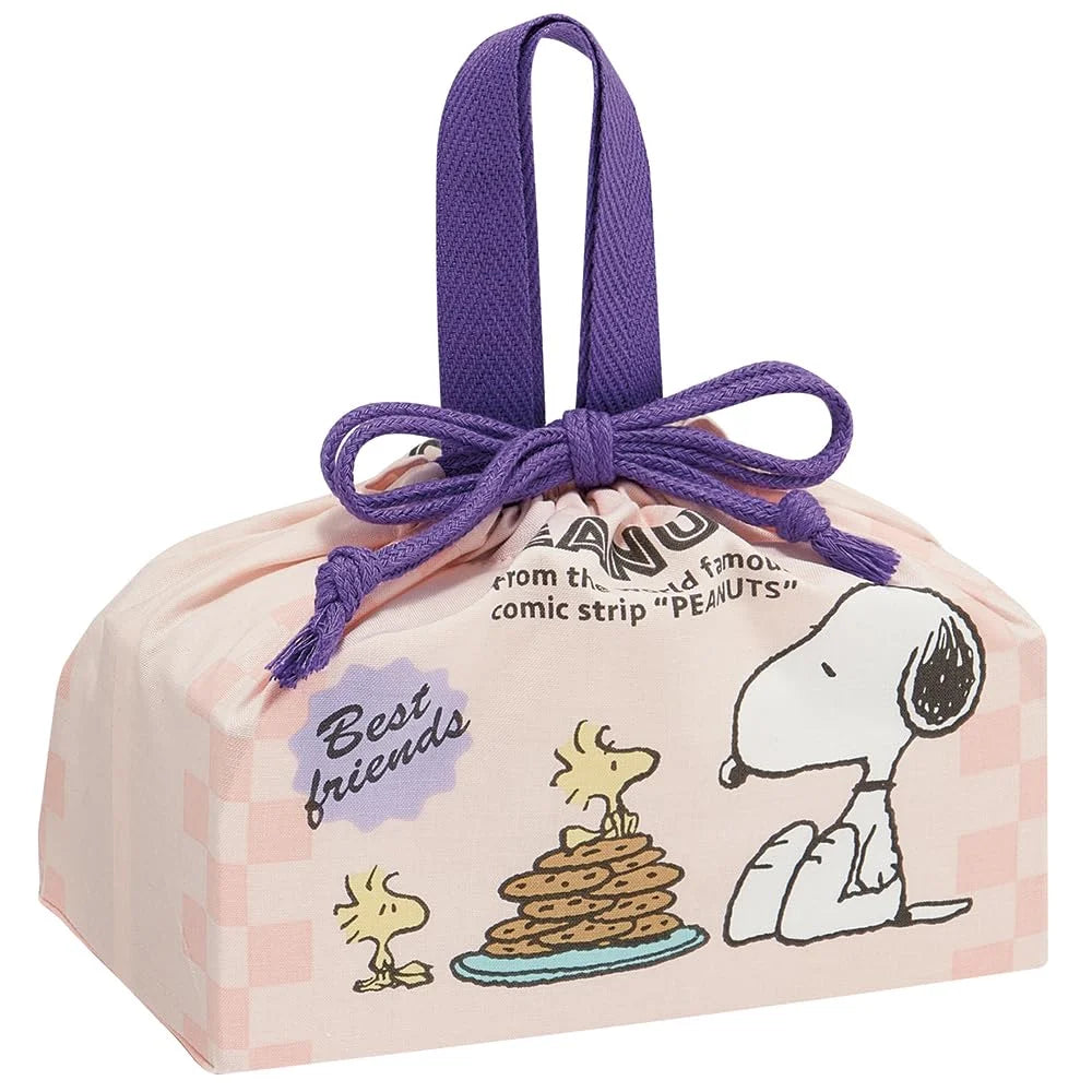 Skater Children's Lunch Box Drawstring Bag Snoopy 80s Cafe Japan Made