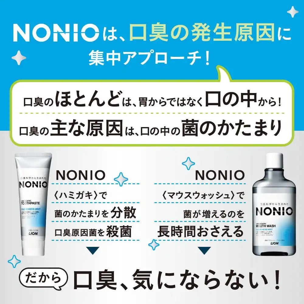 Lion Nonio Toothpaste 130G - Purely Mint Flavor for Fresh Breath