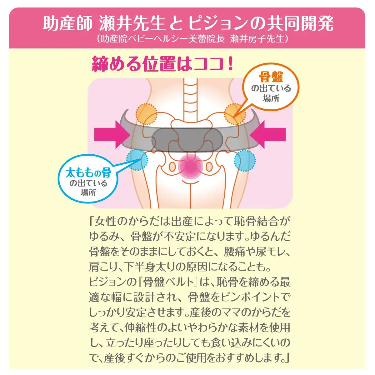 Pigeon Japan Pelvic Belt M-L Recommended By Midwives