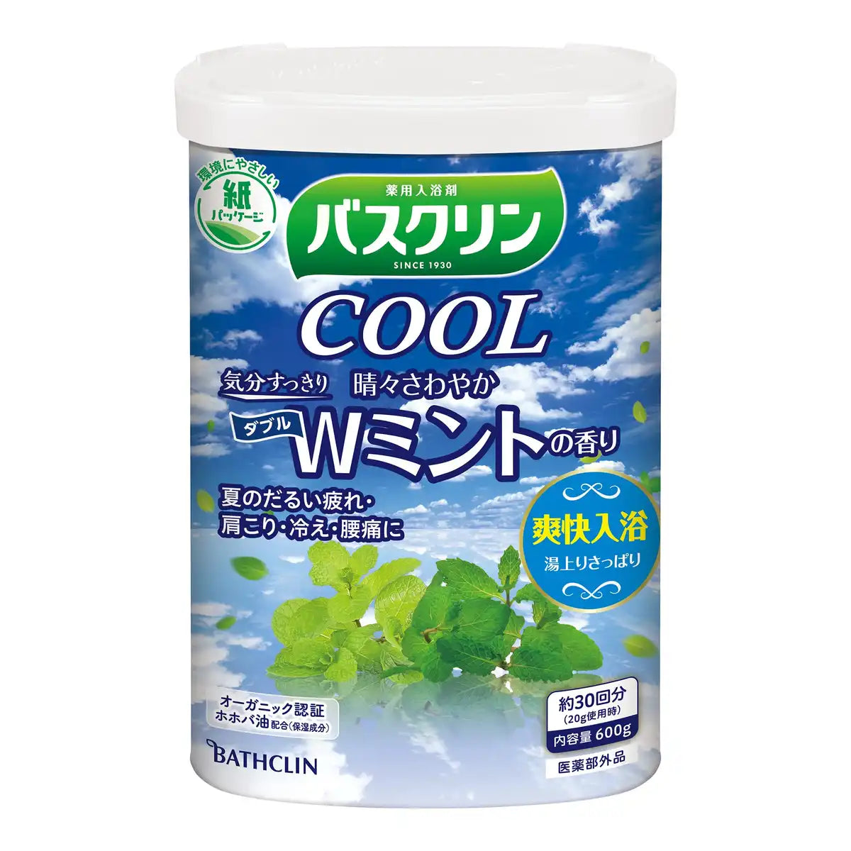 Bathclin Cool Bath Salts 600G Refreshing Double Mint Scent Quasi-Drug