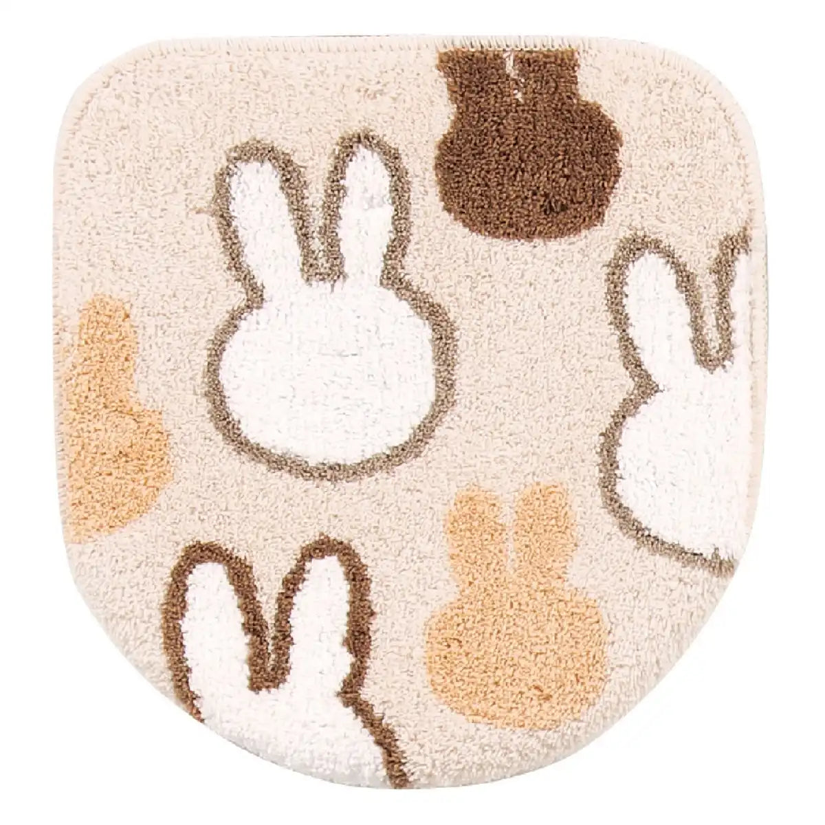 Senko Miffy Toilet Lid Cover W/ Suction Sheet Japan Beige 65340