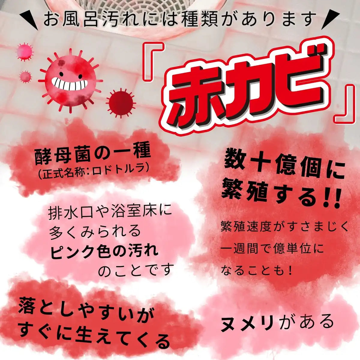 Lec Akakabi-Kun Bath Cleaner For Entire Bathroom - Japan - Short Elastic (117 Characters)