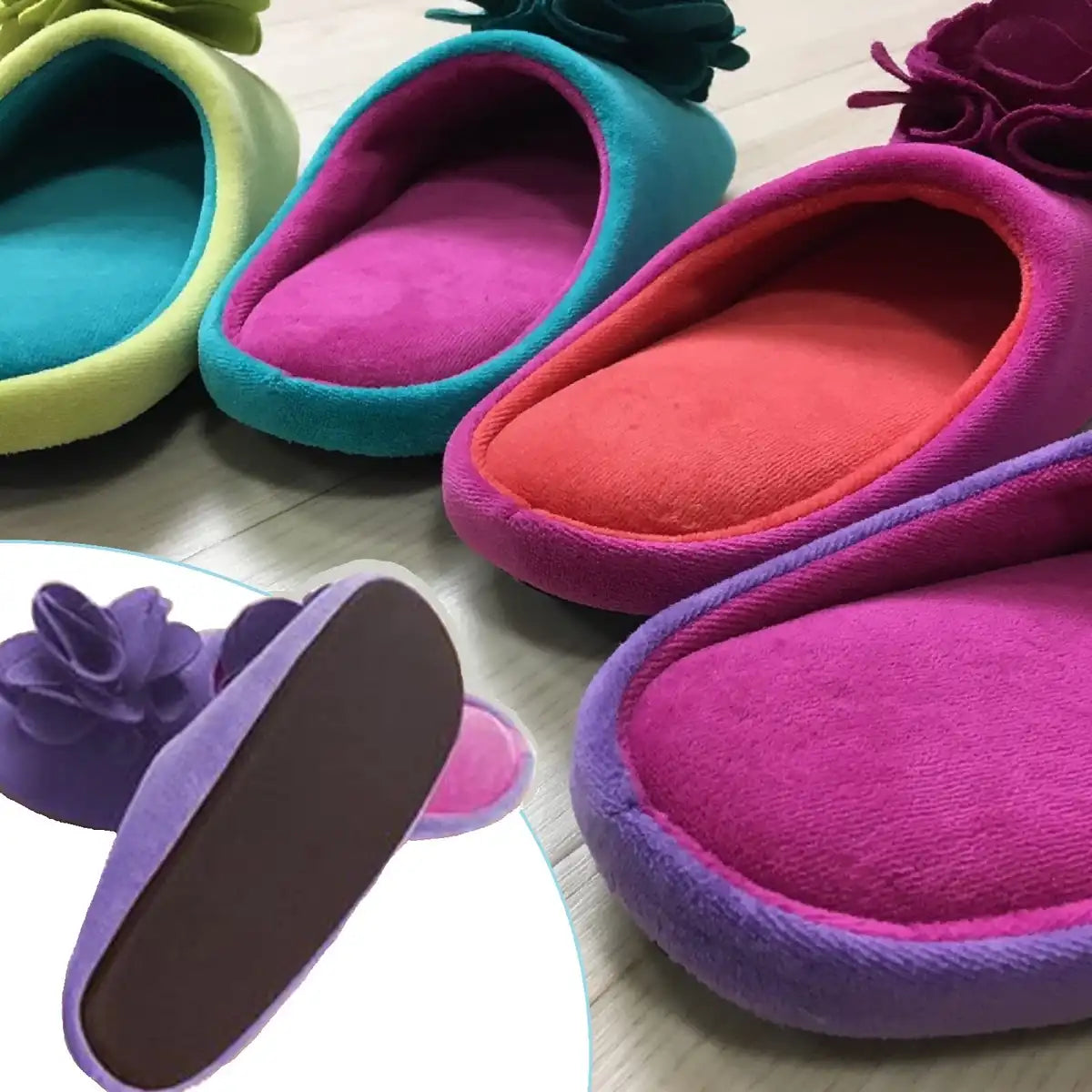 Senko Japan Sds Rose Slippers Green 24.5Cm Memory Foam Sole 74940