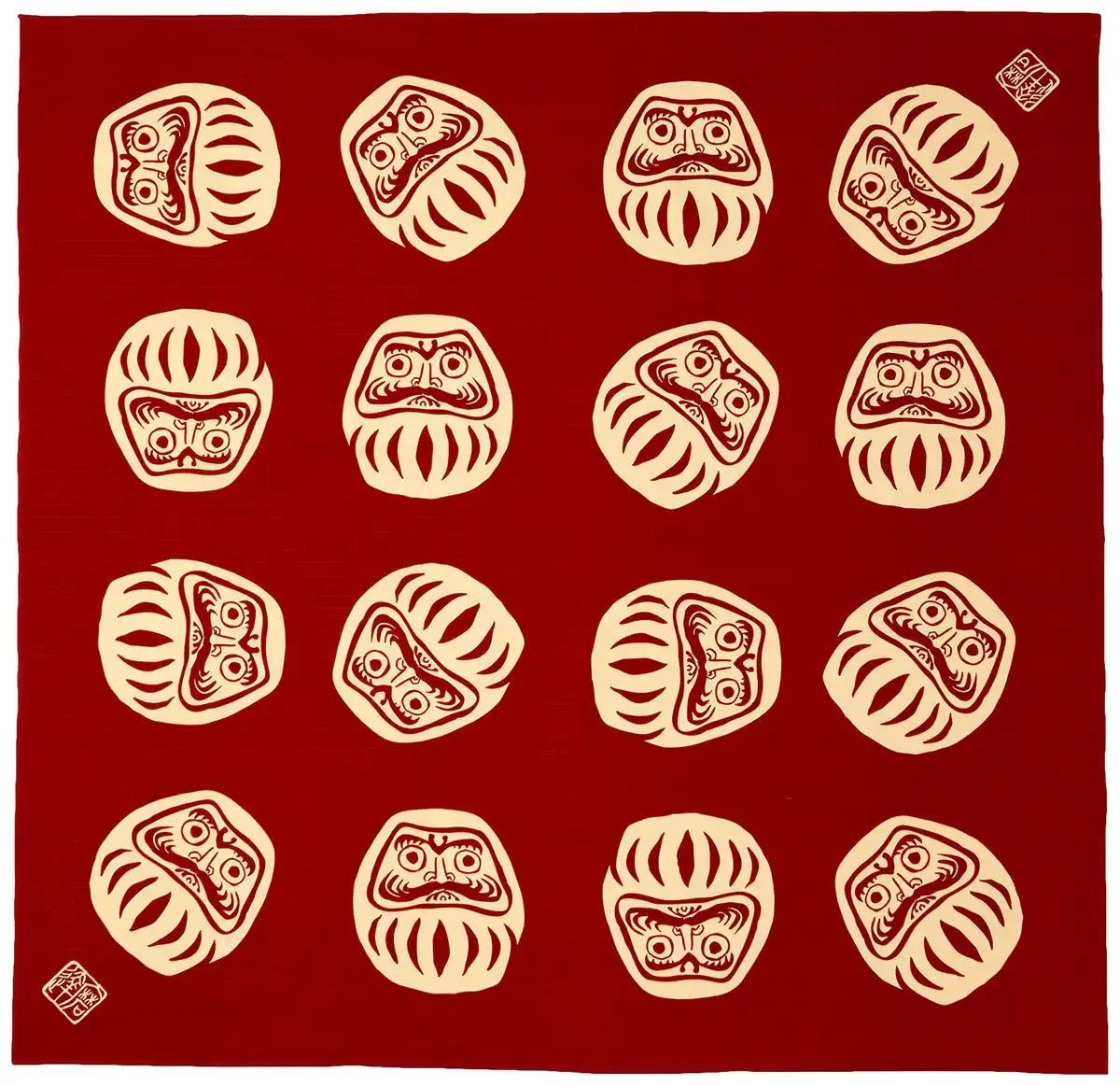 The Countryside Kenema Furoshiki Medium Red Cotton Wrapping Cloth 90Cm