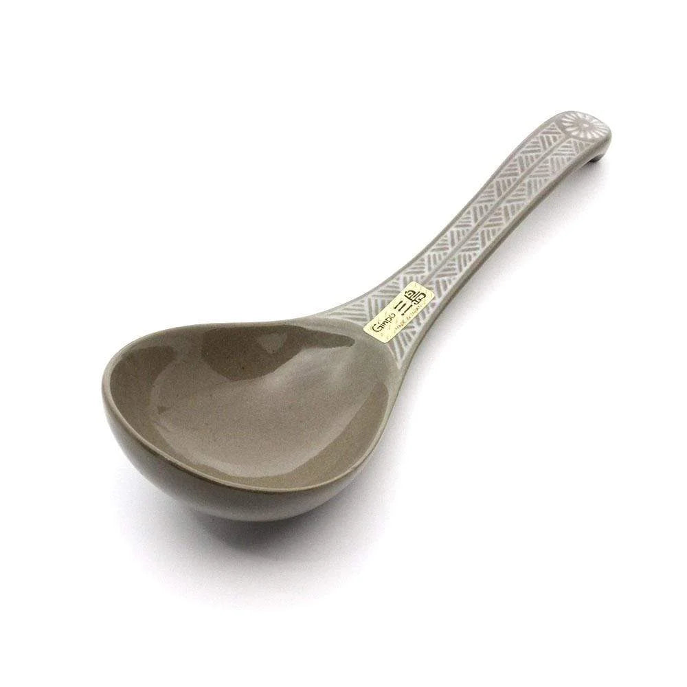 Ginpo Banko Ware Renge Soup Spoon & Spoon Rest Small - Renge Spoon only