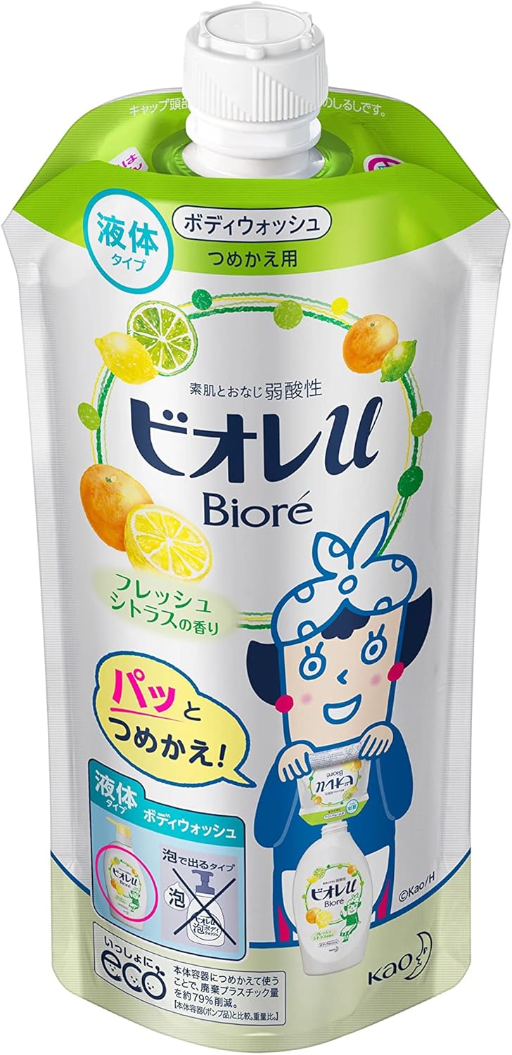 Kao Biore U Fresh Citrus Scent Nachfüllpackung 340ml Bade- und Körperreiniger