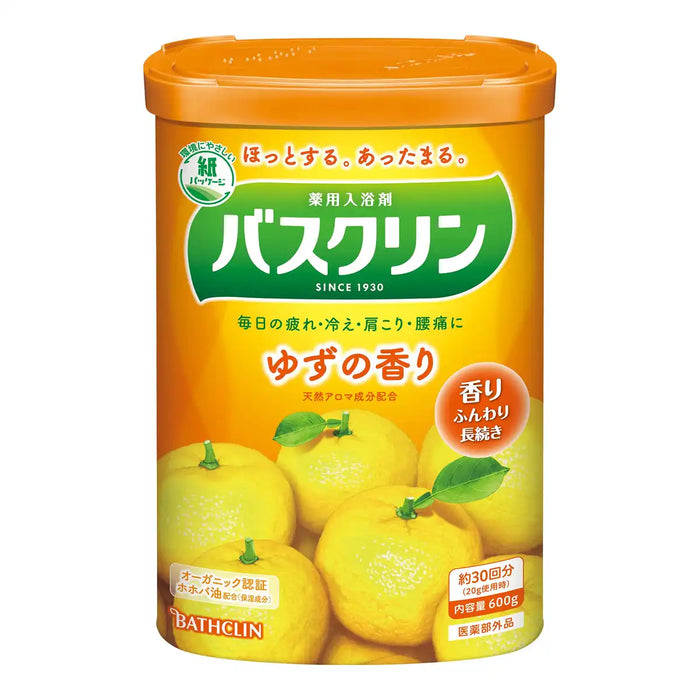 Bathclin Bath Salts Yuzu Scent 600G Fatigue Relief Approx. 30 Uses