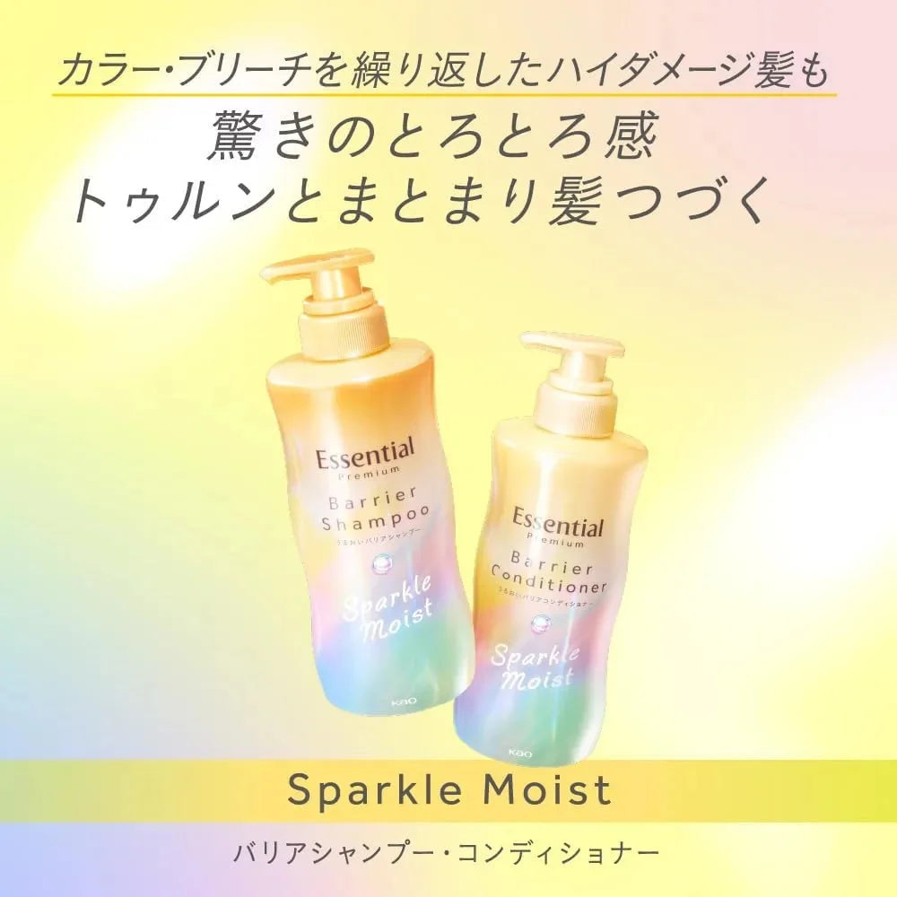 Essential Premium Barrier Sparkle Moist Pump Set 860ml Peach Musk