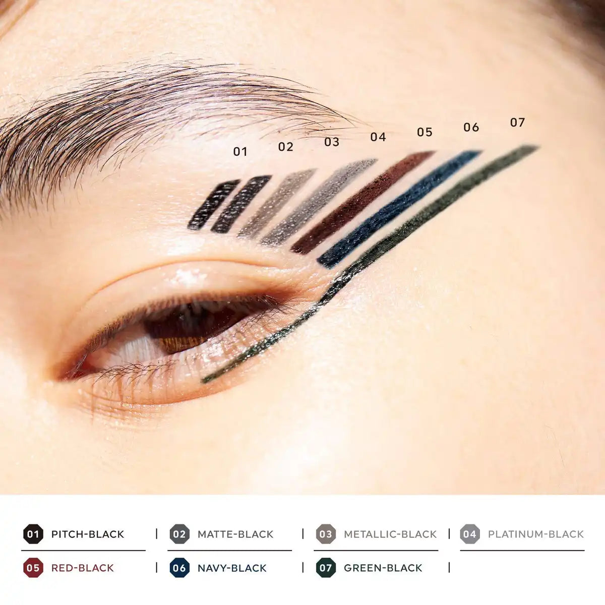 Uzu Flowfushi 7-Shade Navy Black Hypoallergenic Liquid Eyeliner Hot Water Off