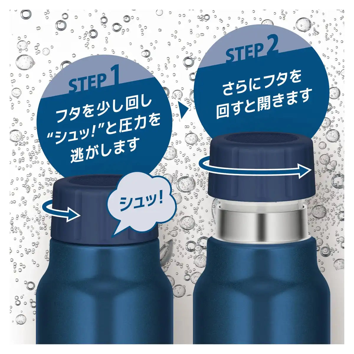 Thermos 1L Insulated Water Bottle Fjk-1000 Nvy for Carbonated Drinks - Navy