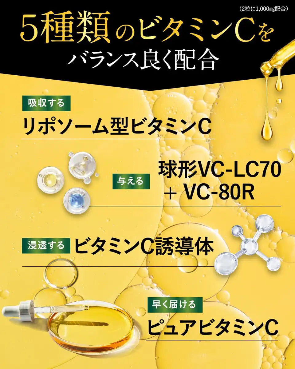 Asahi Group Foods Pure Vita C 1000mg Liposomal Vitamin C 60 Tablets