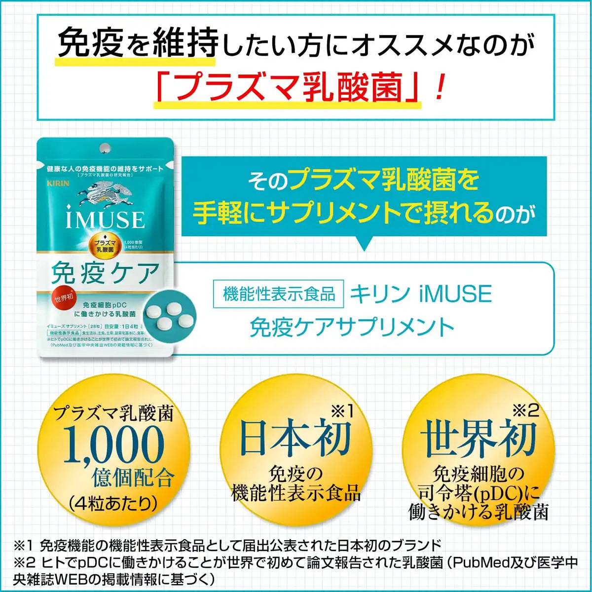 Imuse Kirin Plasma Lactic Acid Bacteria Supplement 7 Day Supply