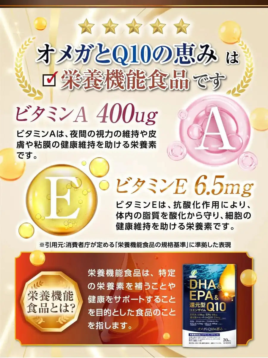 Sukoyaka no Mori Omega 3 DHA EPA with Coenzyme Q10 Supplement 30-Day