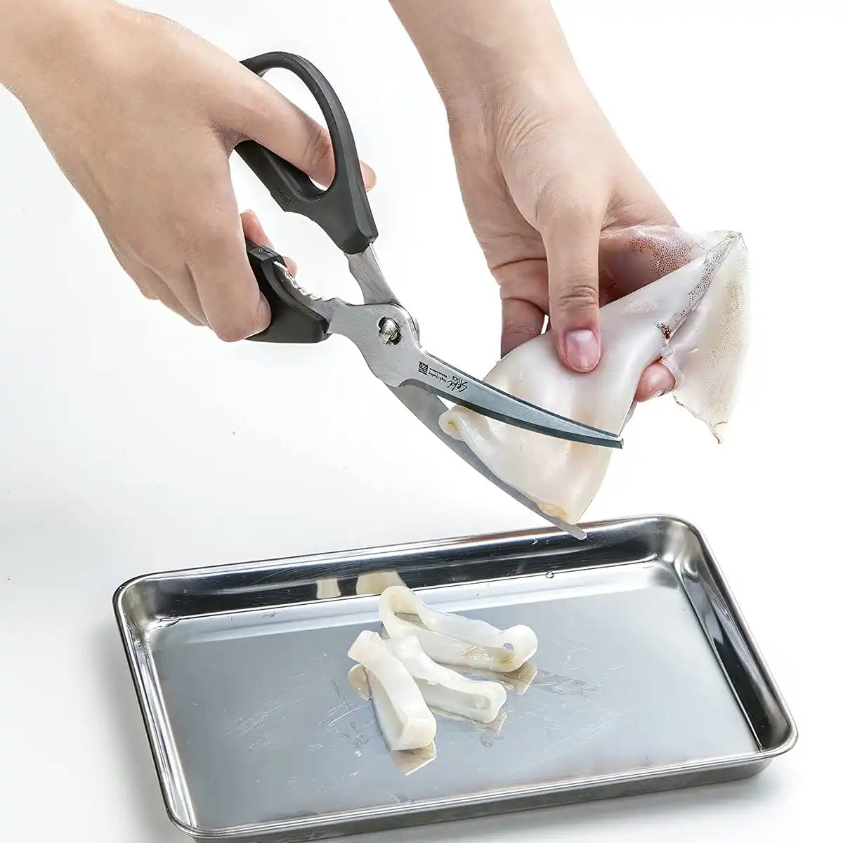 Green Bell Stainless Steel Take-Apart Kitchen Scissors With Curved Blade