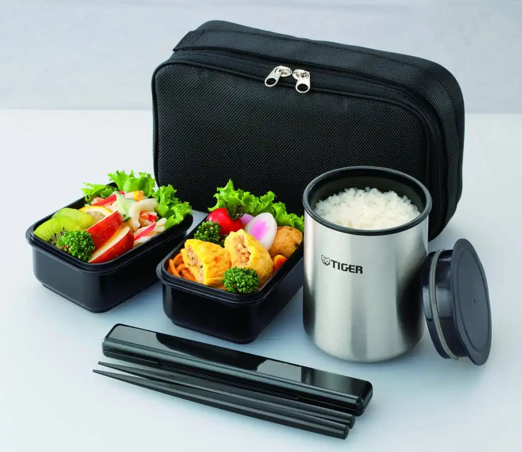 Tiger Thermos Stainless Steel Lunch Jar 1.5 Cups Black Japanese Lwy-R030-K