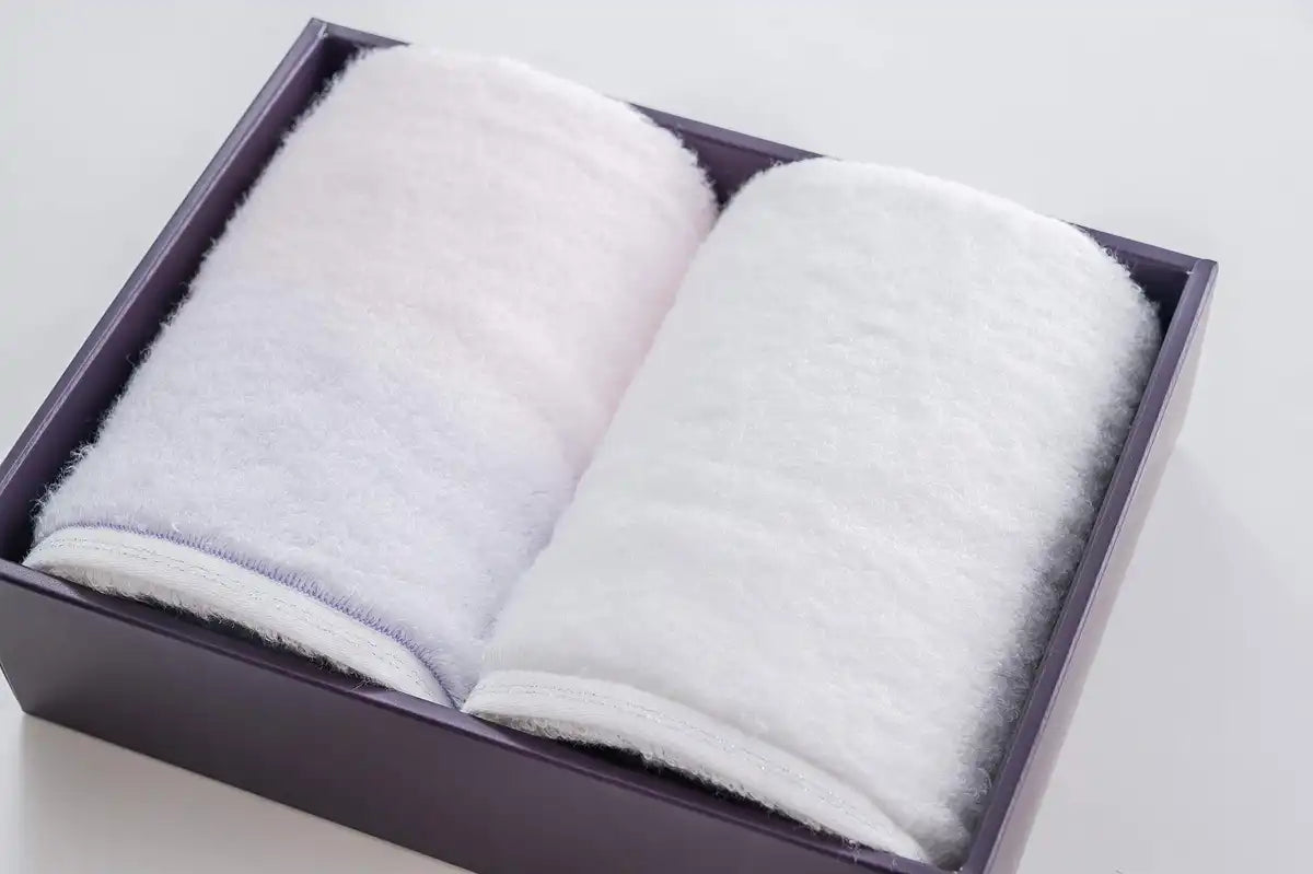Imabari Towel Sara-La Irodori Face Towel 2Pcs Japan Pink/White Gift By It Will Be There