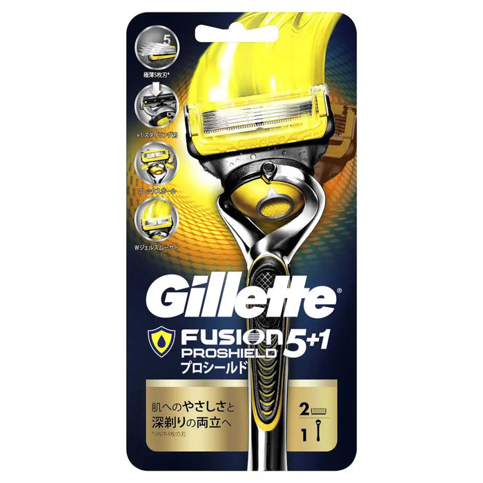 Gillette Proshield Razor Japan Main Unit + 2 Spare Blades