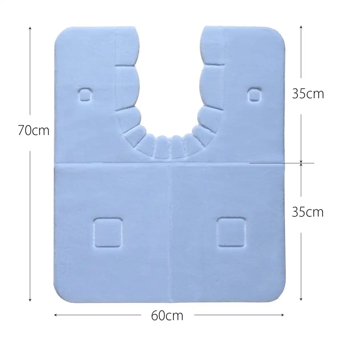 Sanko Mitsuba Japan No Slip Toilet Mat 60X70Cm Okunaga Fluffy Blue Kf-02 Adhesive