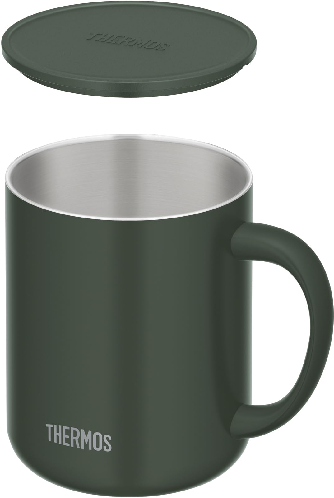 Thermos 450ml Dark Green Vacuum Insulated Mug with Lid - JDG-452C DG Exclusive