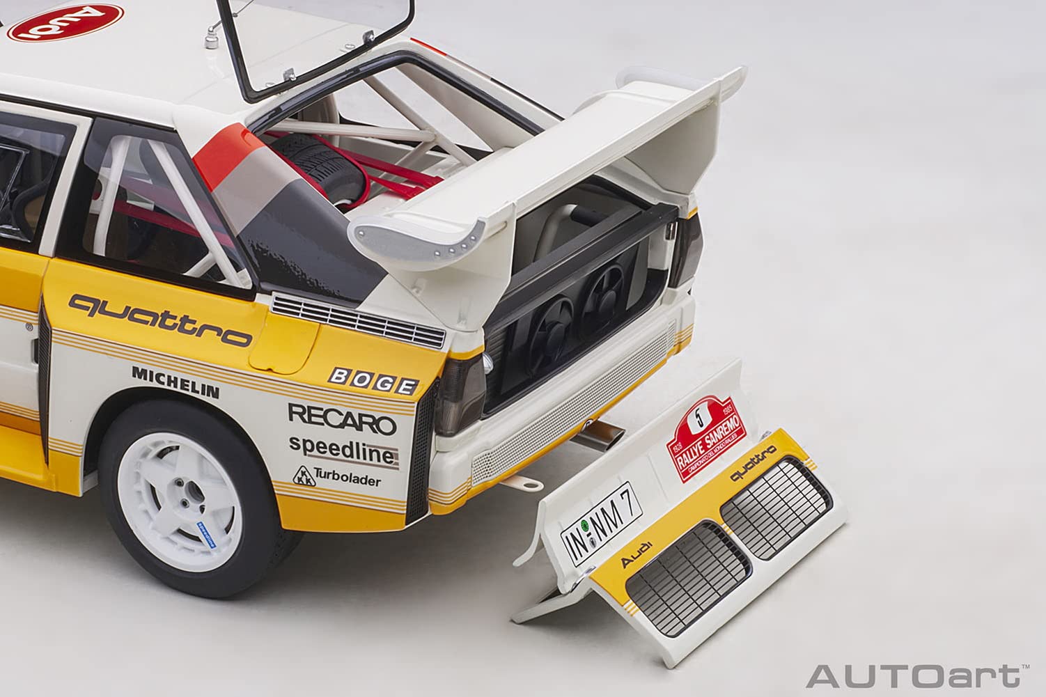Autoart Audi Sport Quattro S1 WRC 1985 Sanremo Rally Winner 1/18 Scale Model 88503