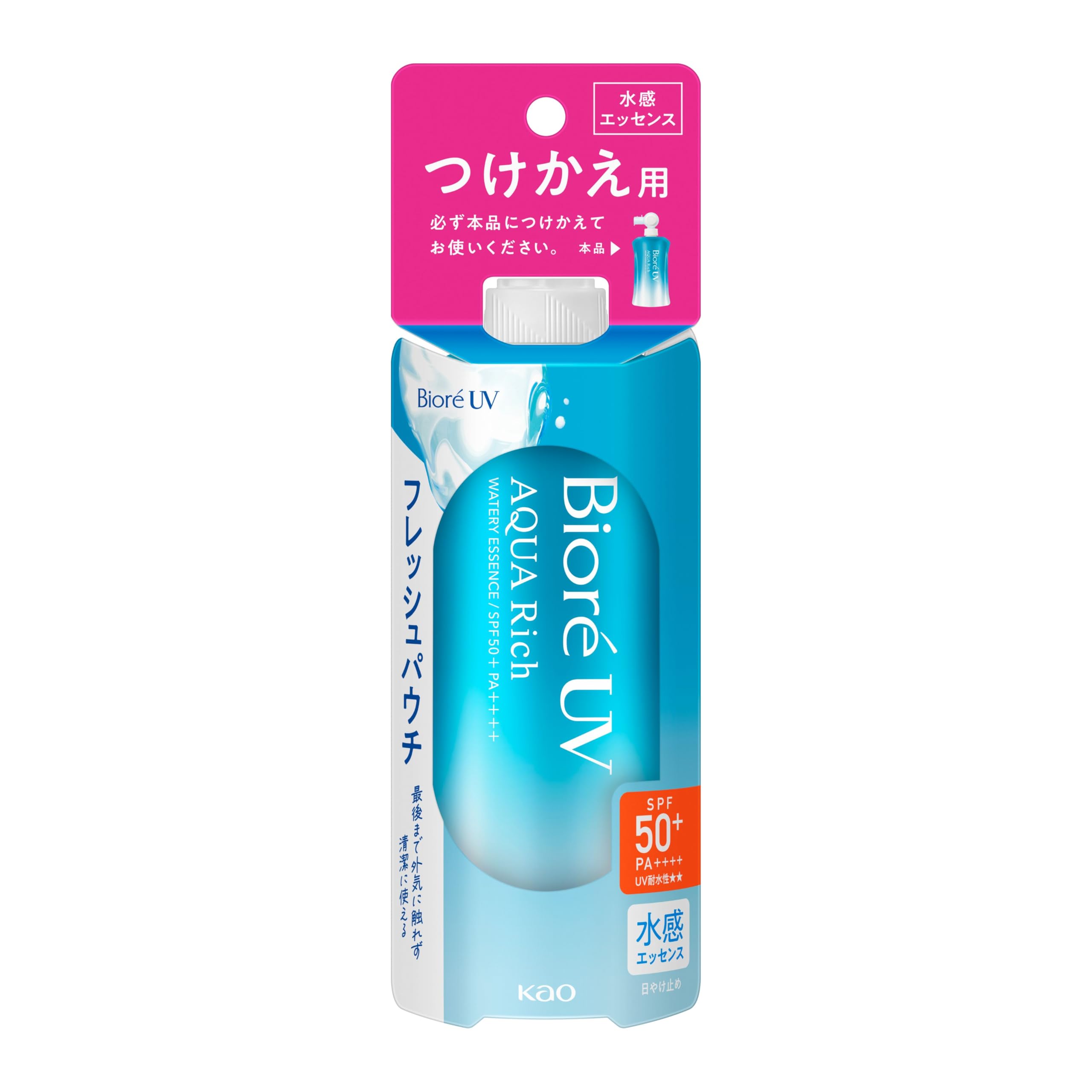 Biore UV Aqua Rich Watery Essence Refill Sunscreen SPF50 120g Pouch