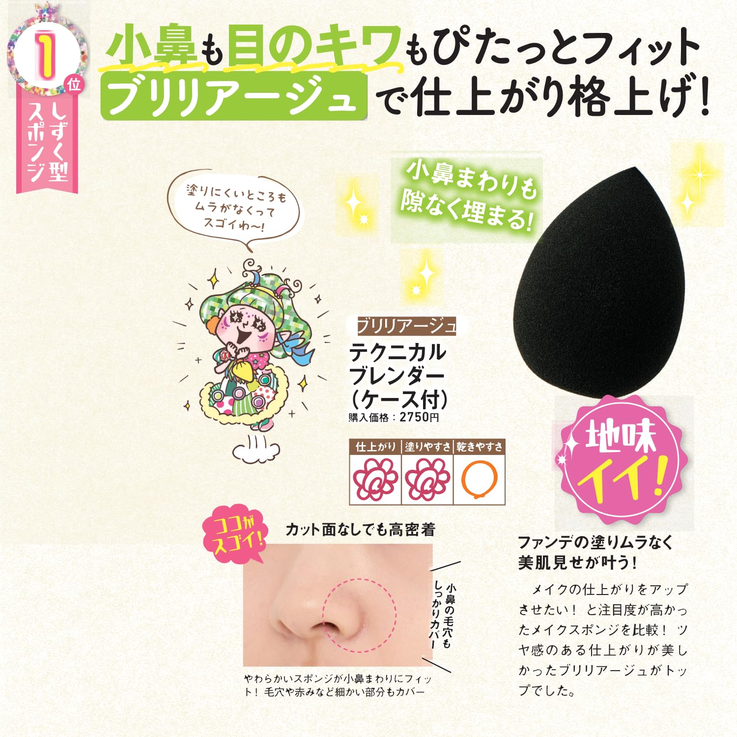 Brilliage Technical Blender with Case by Chiaki Shimada for Beginners Foundation