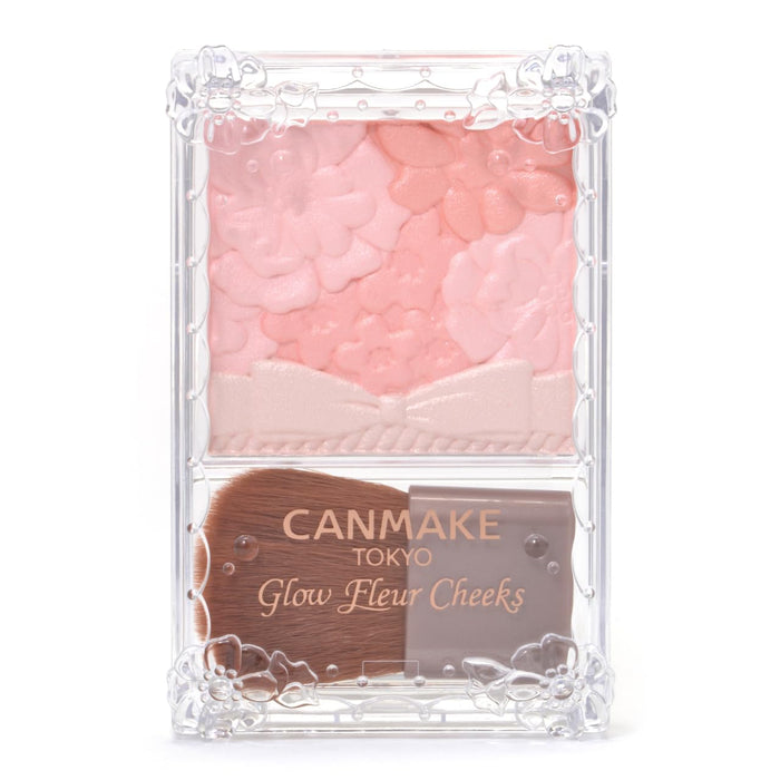 Canmake Glow Fleur Cheeks Blush Milky Coral Gloss for Radiant Glow