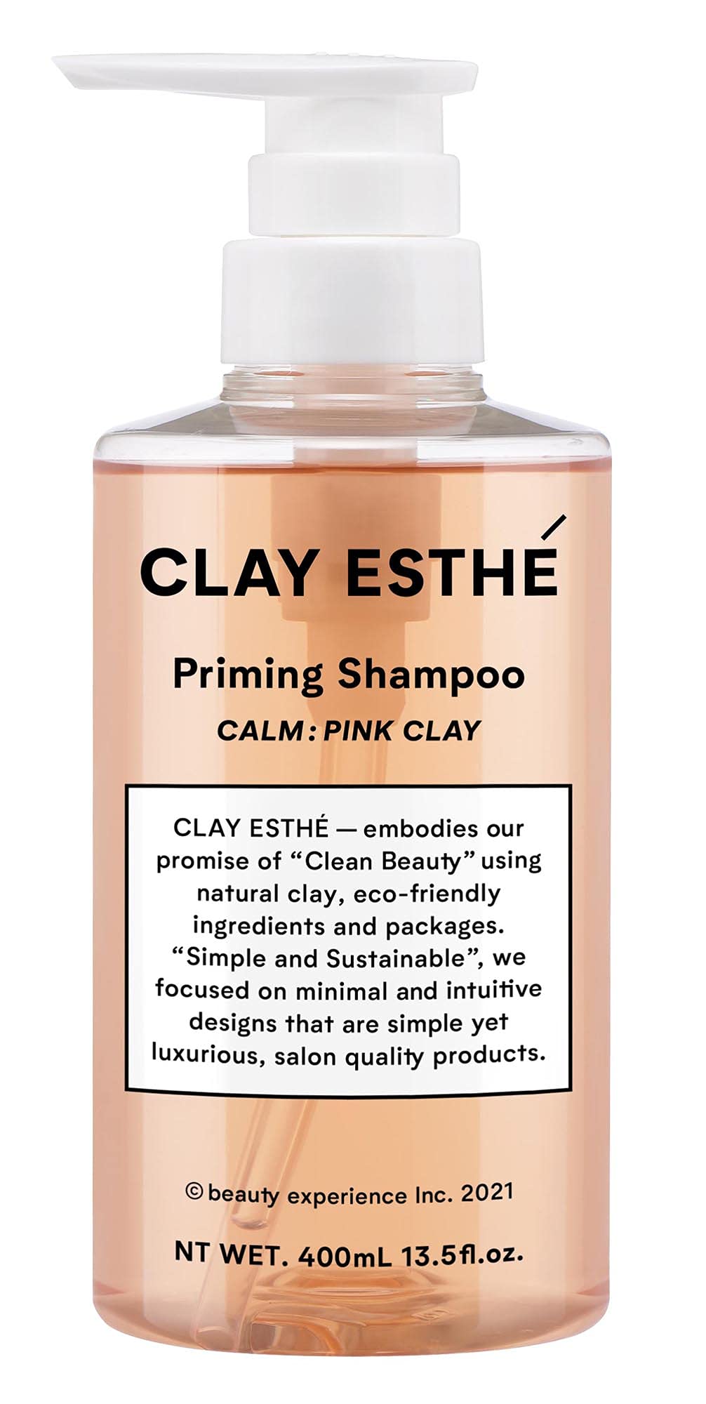 Clay Esthe Priming Shampoo with Pink Clay 400ml for Deep Cleansing