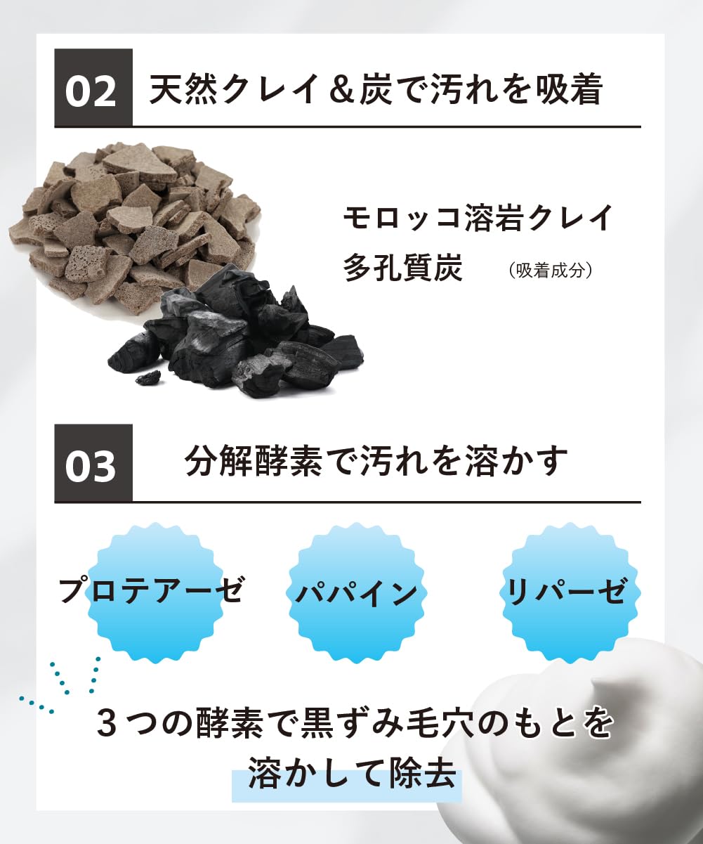 Claypathy Charcoal X Enzyme Facial Cleansing Powder for Rough Skin 80g Japan