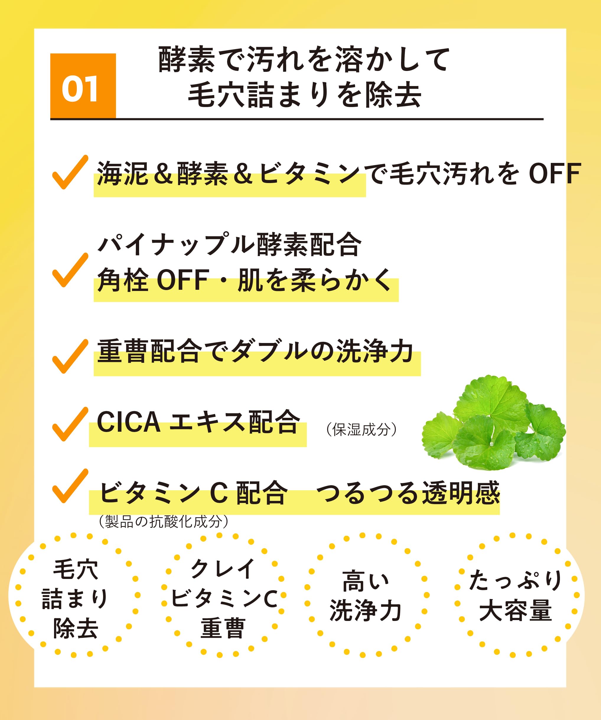 Claypathy Enzyme Facial Cleansing Powder Vitamin C Blend for Pore Care 80g