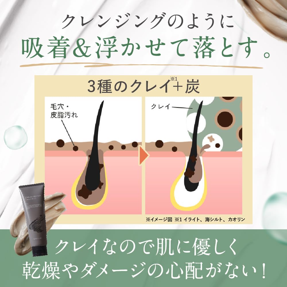 Macchia Label Clay Repair Shampoo Conditioner Treatment for Hair Shine